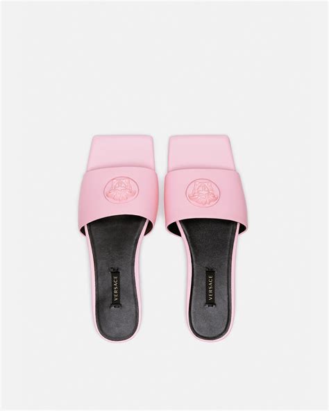 versace red sandals|versace medusa flats sandals women.